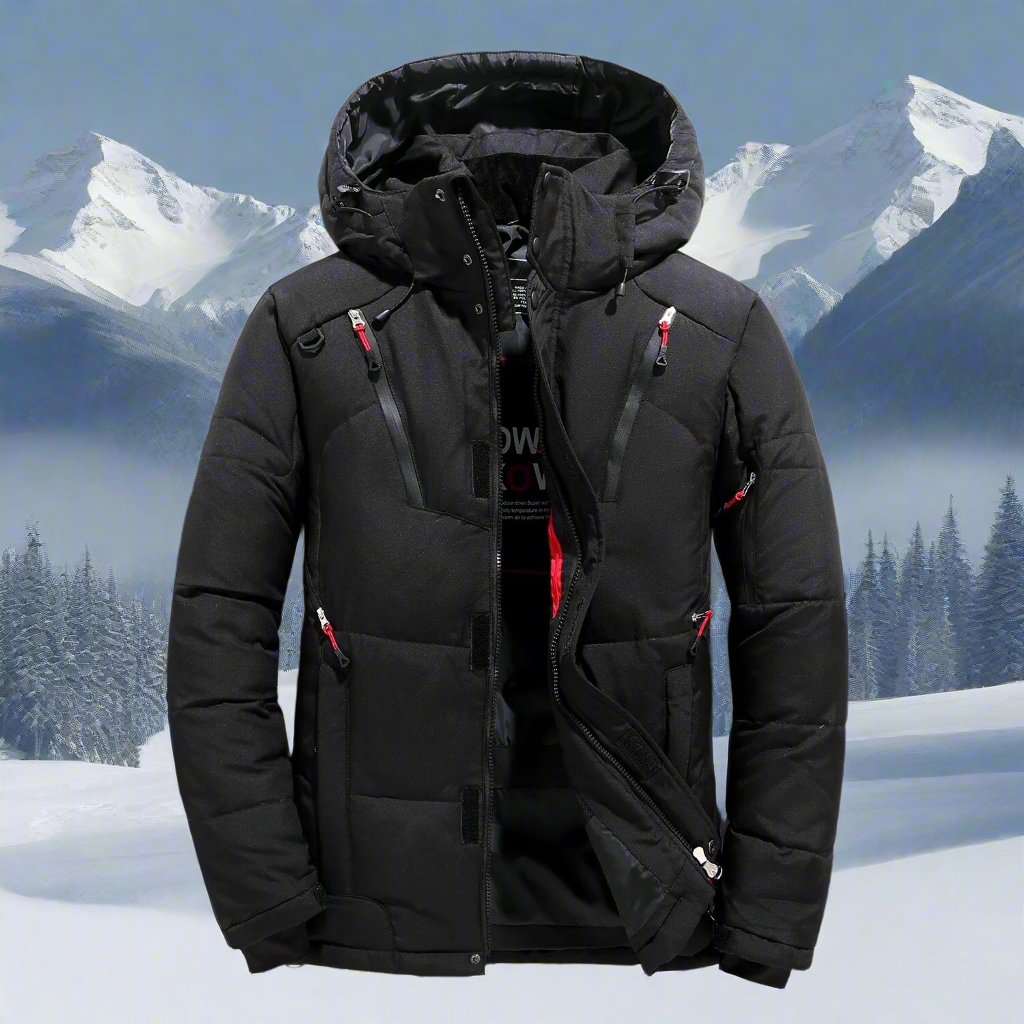 Herren Winterjacke mit Kapuze winddicht und warm