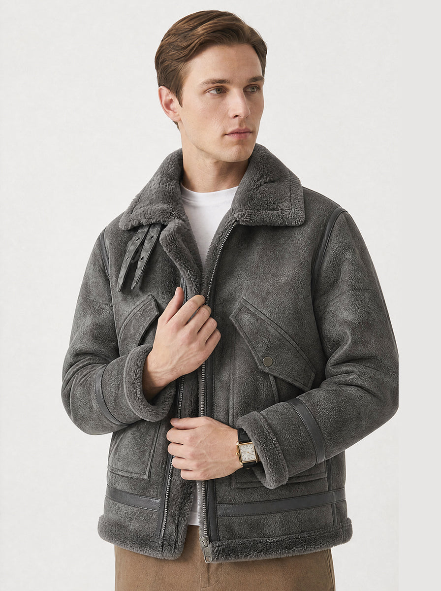 Herren Steppjacke mit Fleecefutter und Reißverschluss