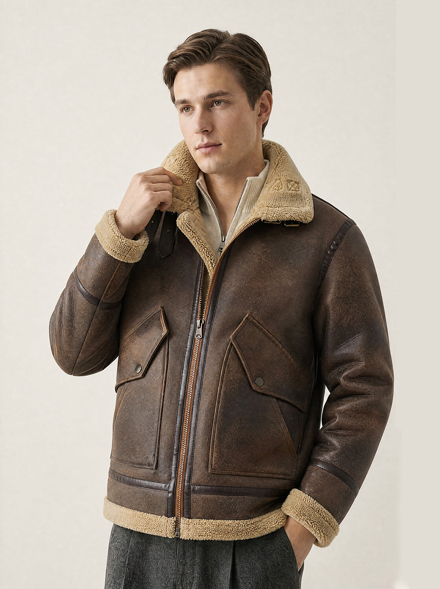 Herren Steppjacke mit Fleecefutter und Reißverschluss