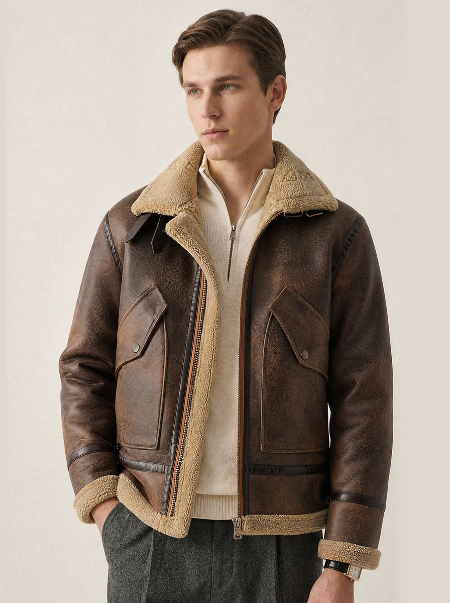 Herren Steppjacke mit Fleecefutter und Reißverschluss