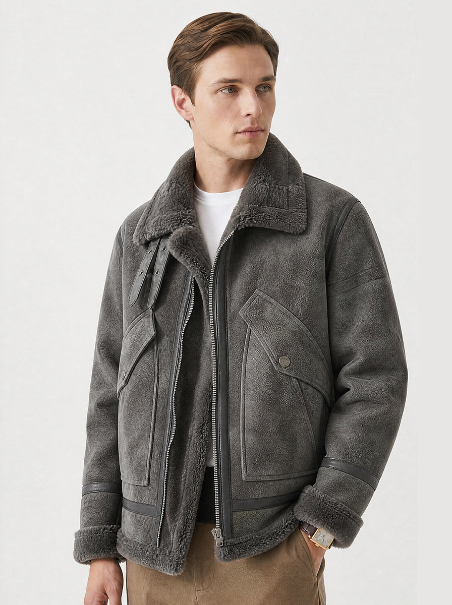 Herren Steppjacke mit Fleecefutter und Reißverschluss