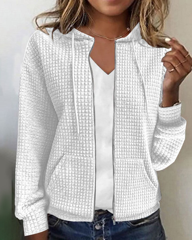 Damen Hoodie mit Reißverschluss und langen Ärmeln