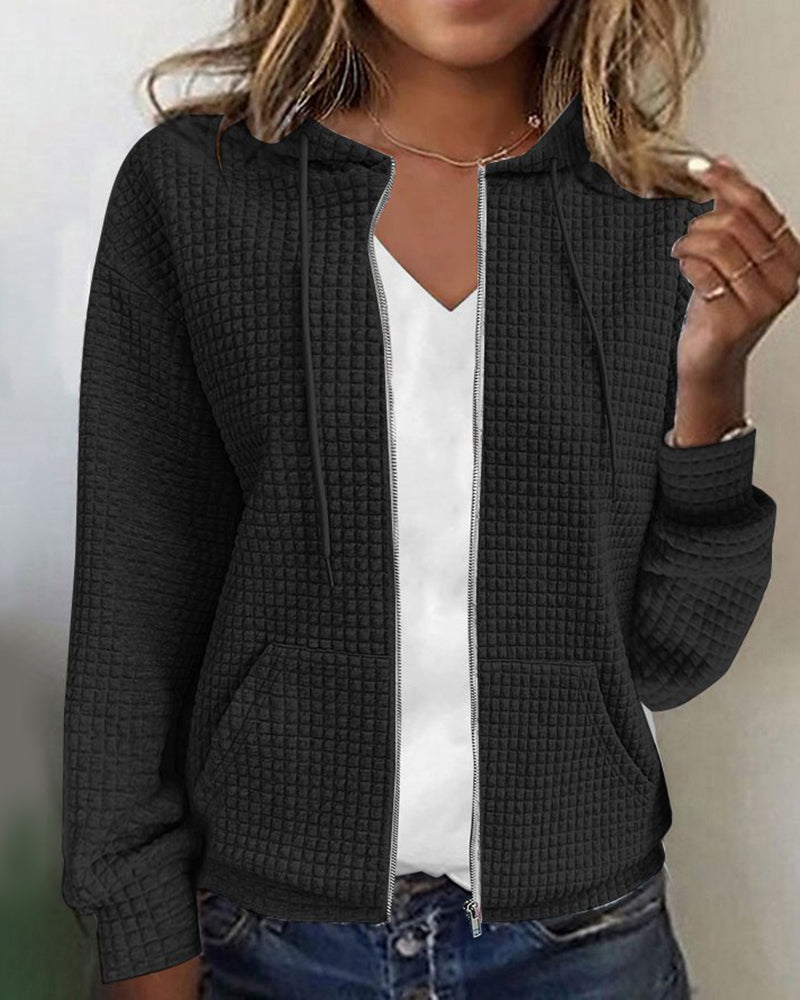 Damen Hoodie mit Reißverschluss und langen Ärmeln