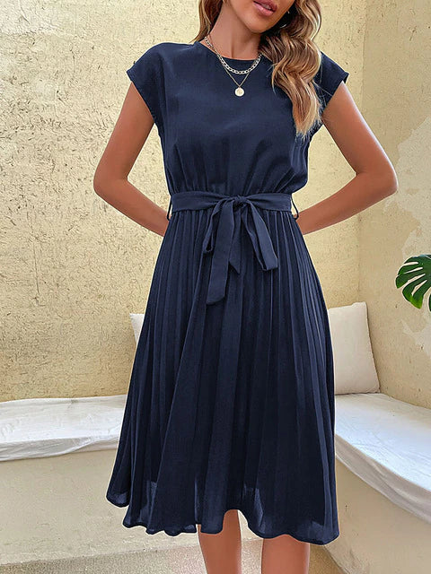 Sophie – Kurzärmeliges plissiertes lässiges Minikleid für den Sommer 2026