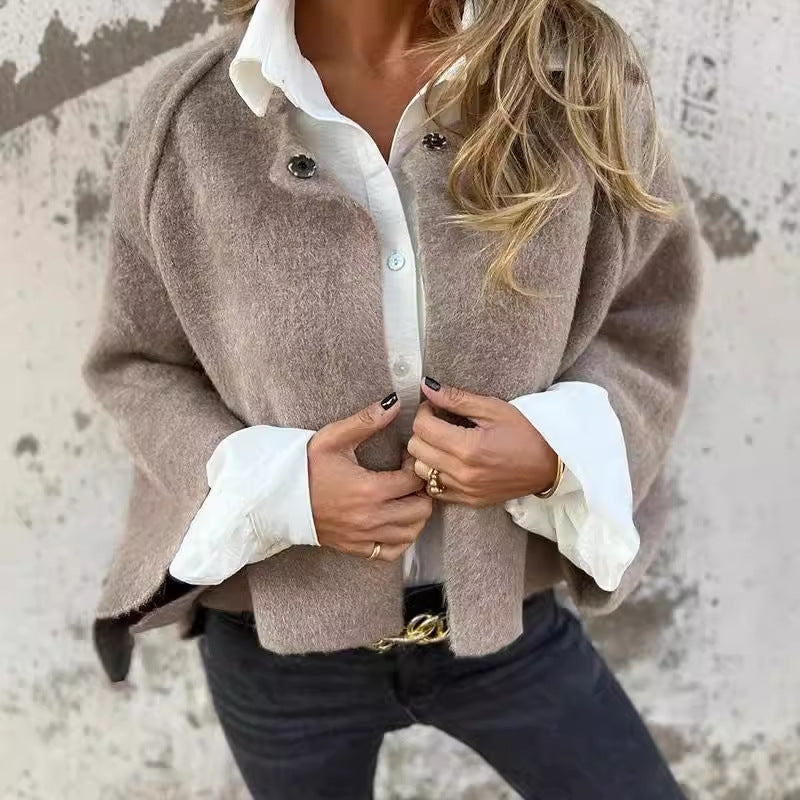 Damen Jacke mit Knopfleiste und weiten Ärmeln