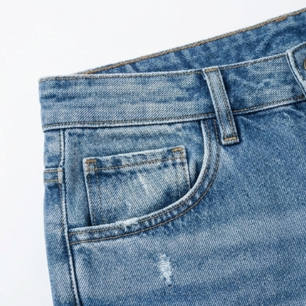 Damen Retro Fransen Jeans