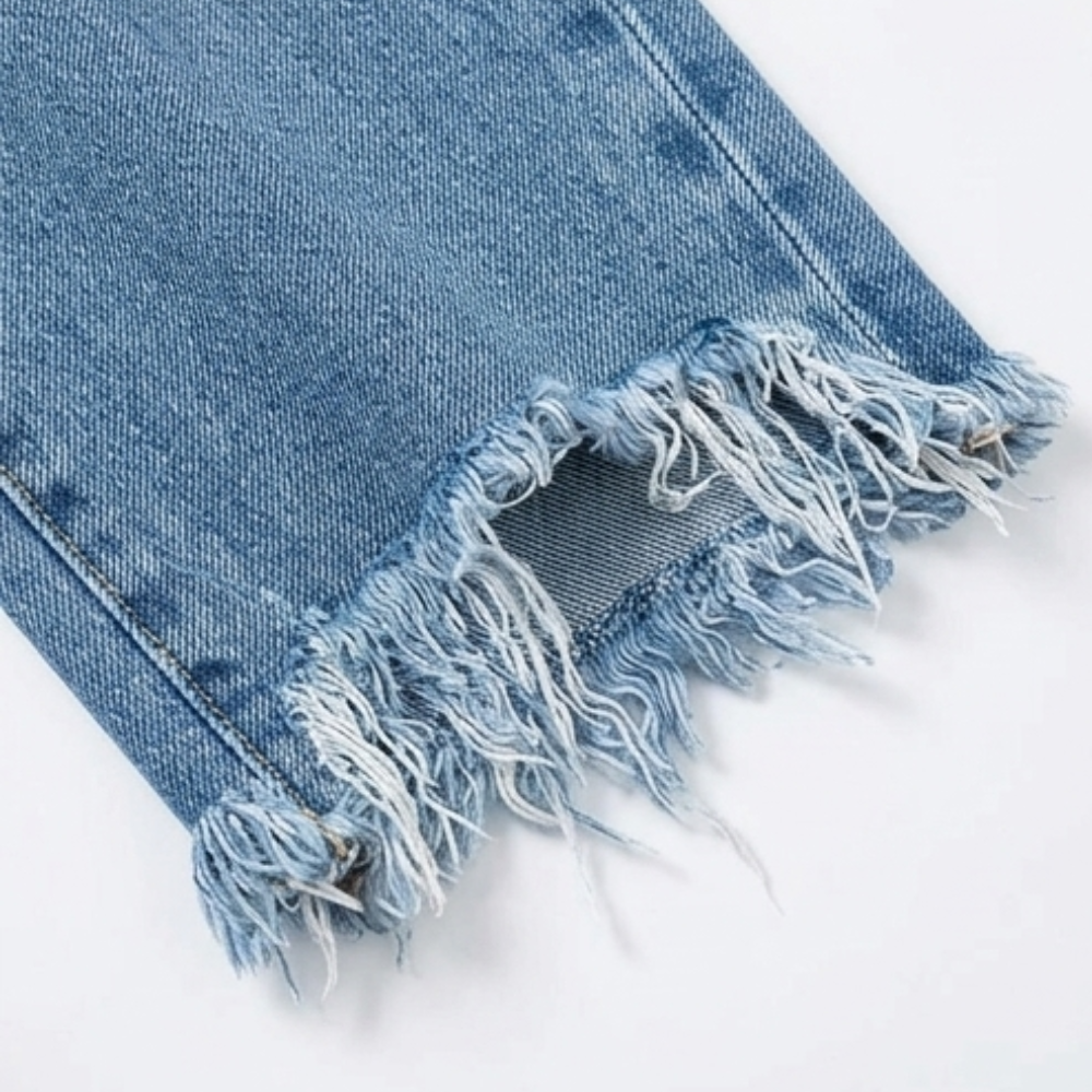 Damen Retro Fransen Jeans