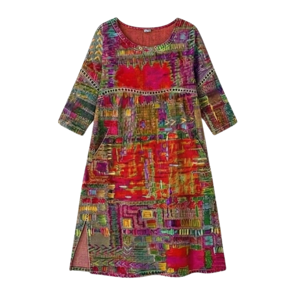 Damen Midi Kleid mit Taschen