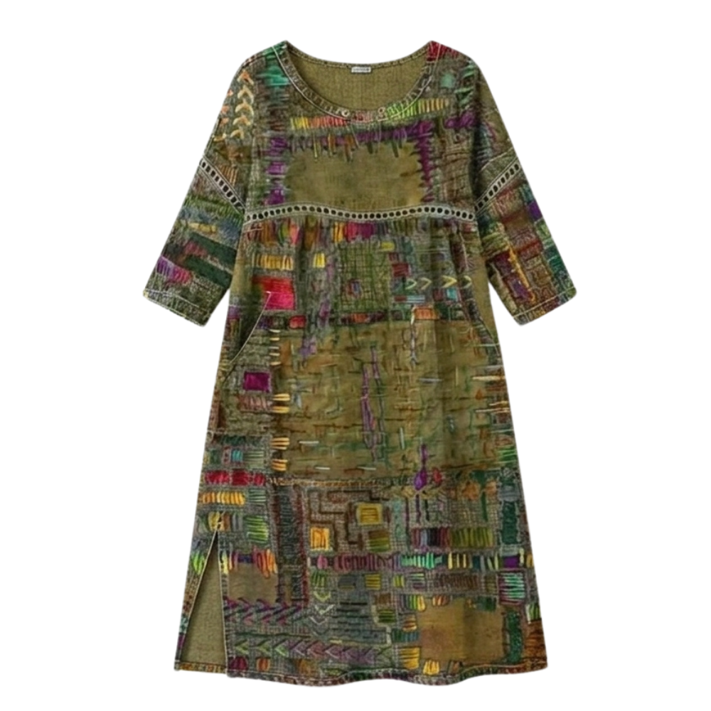 Damen Midi Kleid mit Taschen