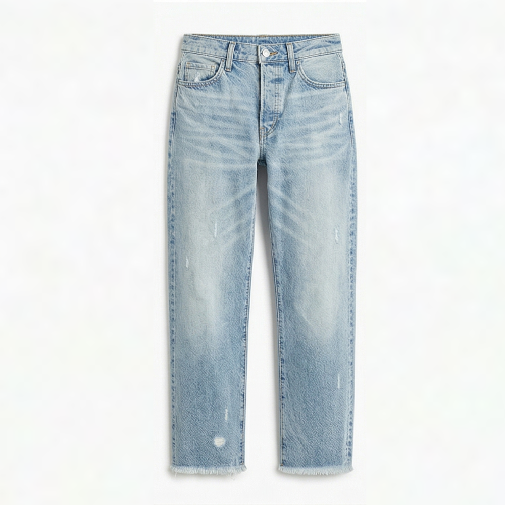 Damen Retro Fransen Jeans
