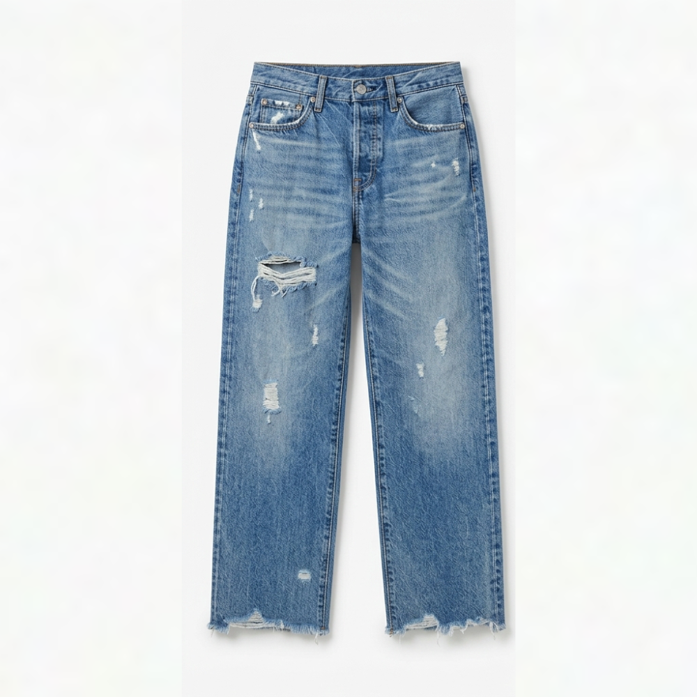 Damen Retro Fransen Jeans