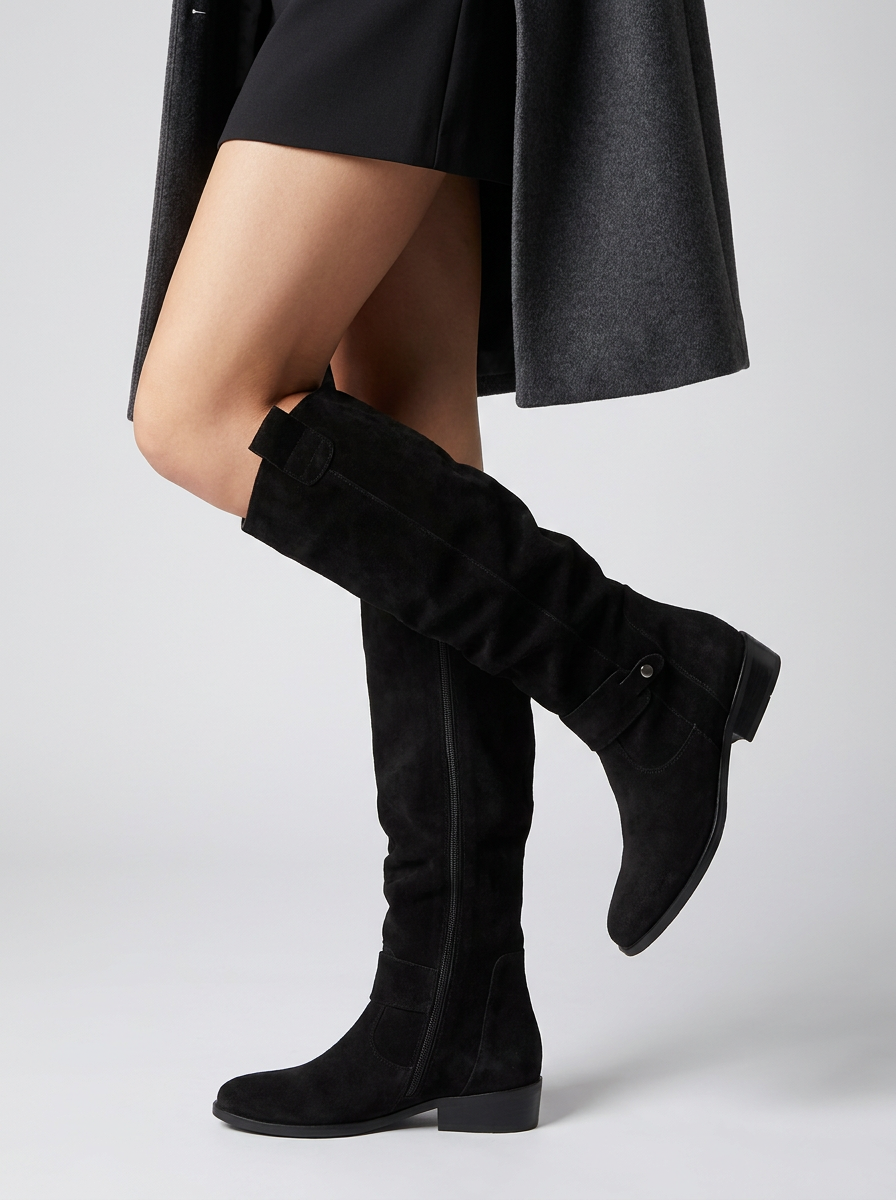 Serenya Damen Kniestiefel aus Veloursleder