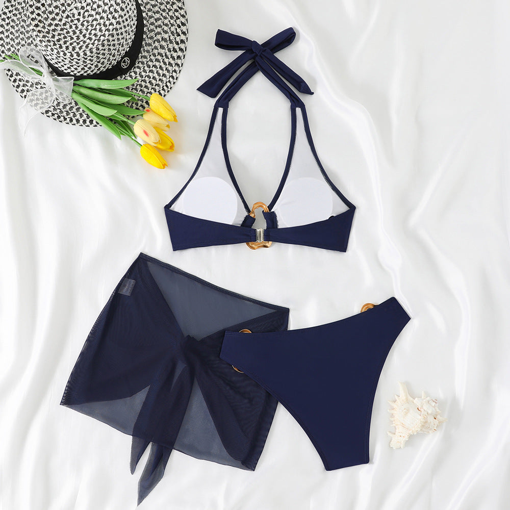 Damen Halter Bikini Set mit Sarong