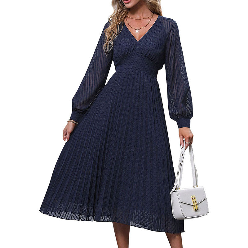 Damen Midi-Kleid mit eleganter Rüschung und figurschmeichelndem Design Drune