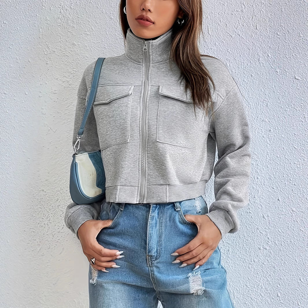 Damen kurze Freizeitjacke mit Taschen