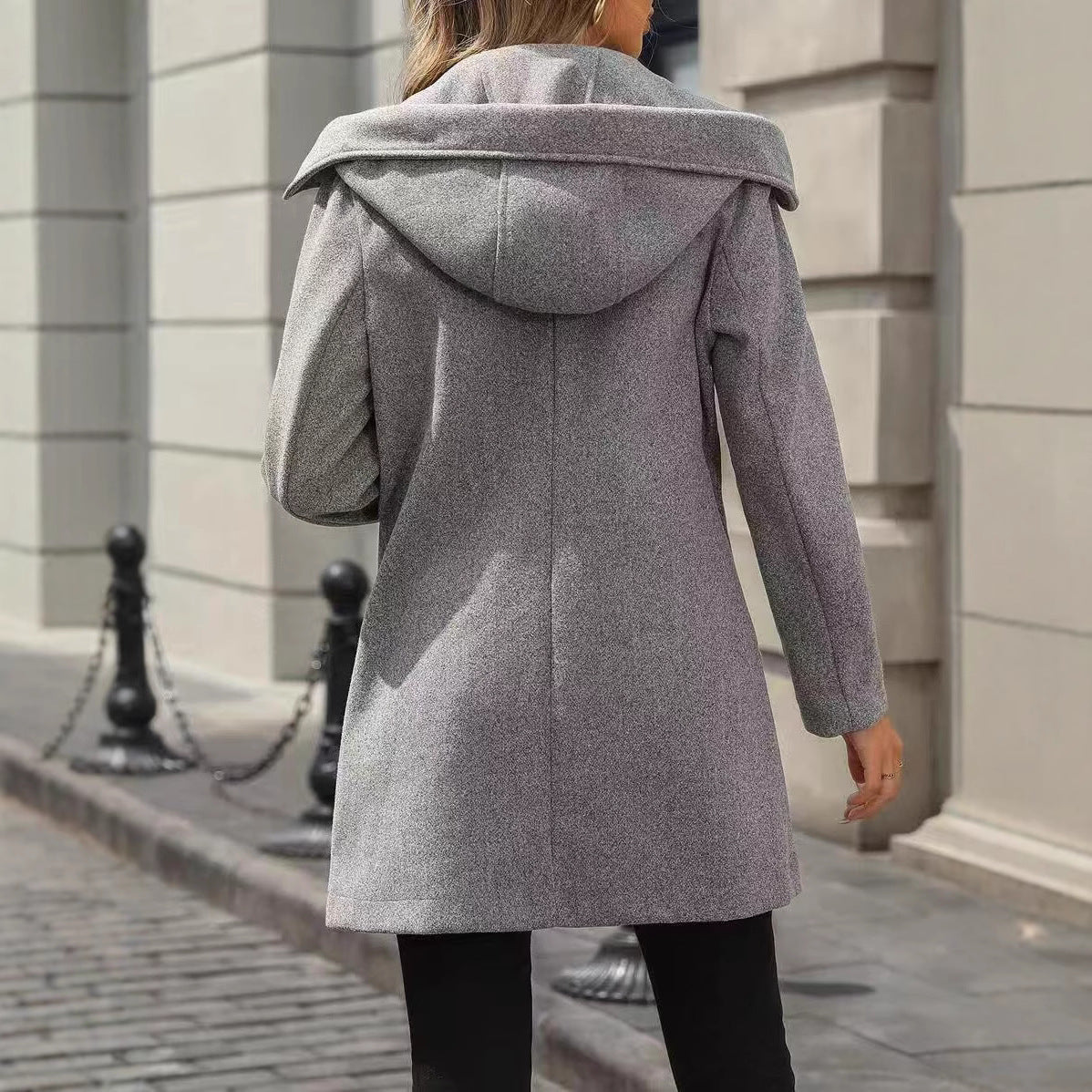 Damen Jacke mit Knöpfen Reverskragen und Taschen