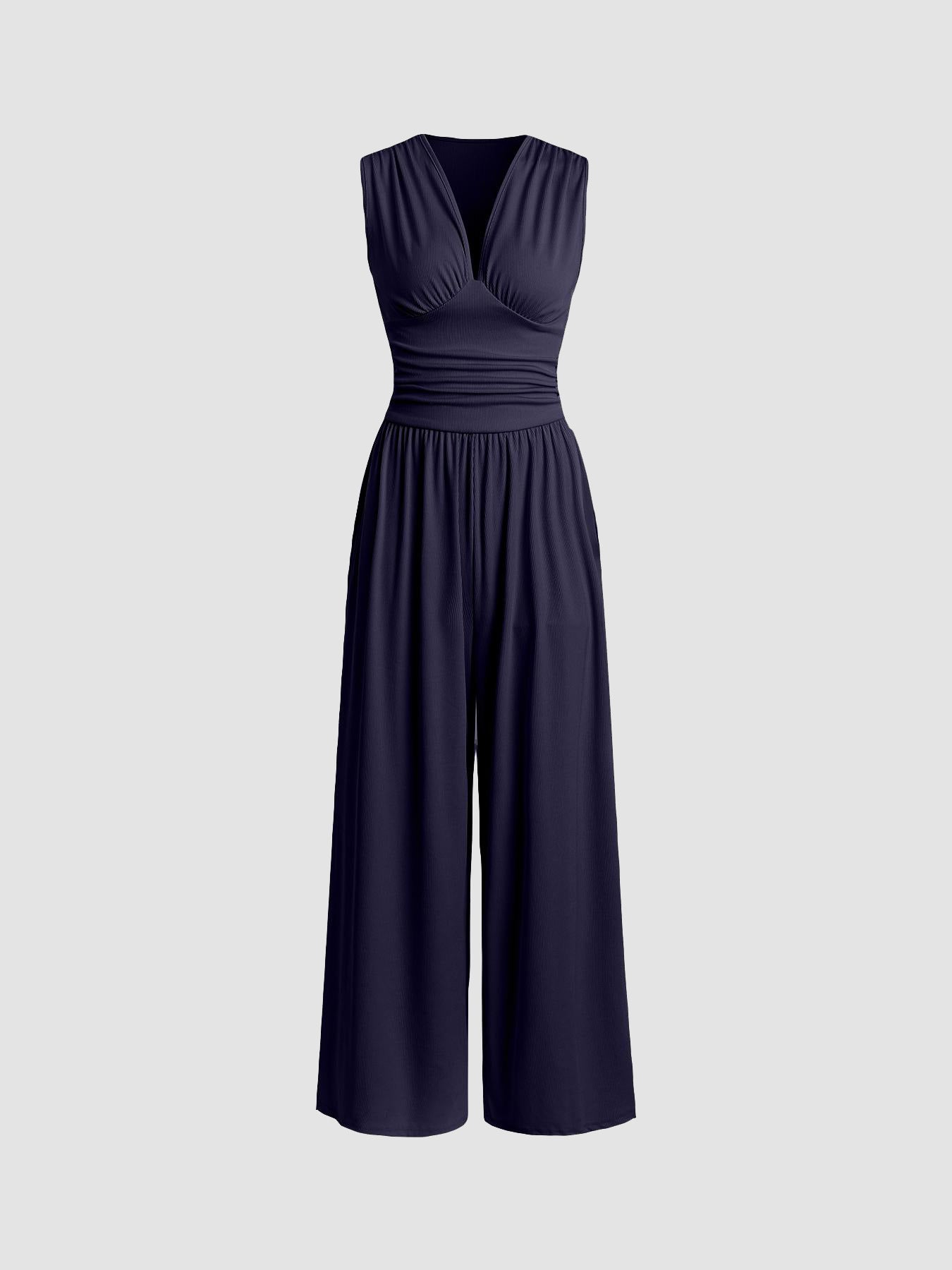 Chic ärmelloser Jumpsuit mit weitem Bein