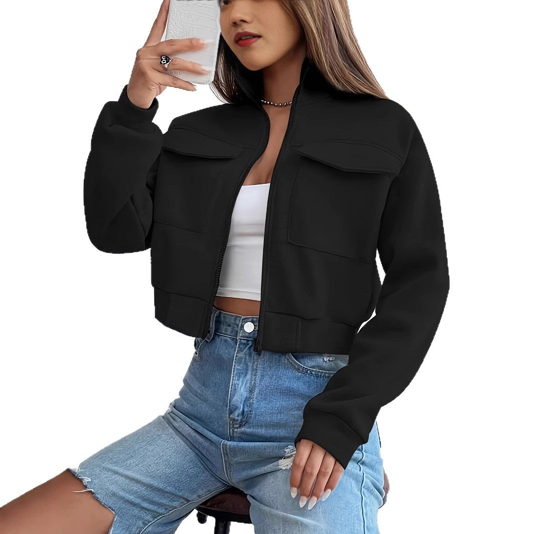 Damen kurze Freizeitjacke mit Taschen