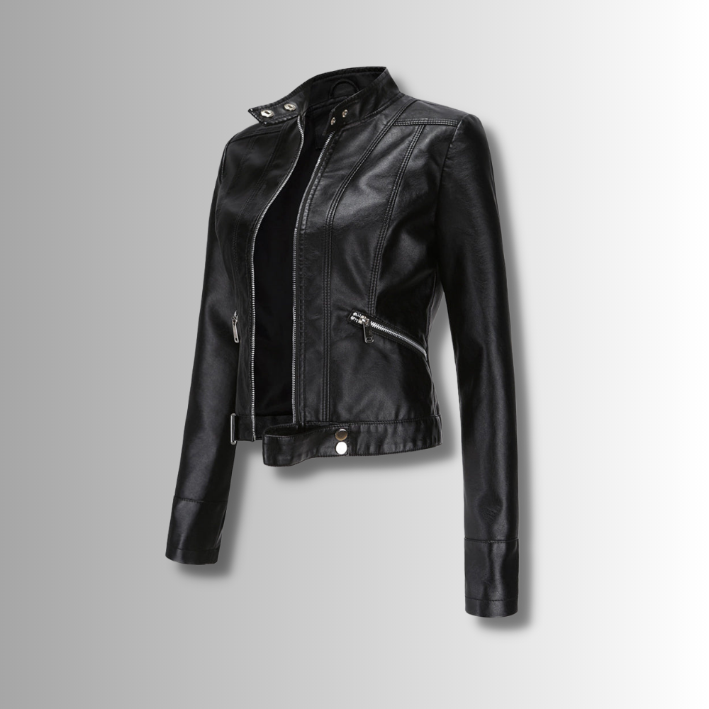 Damen Bikerjacke mit Stehkragen