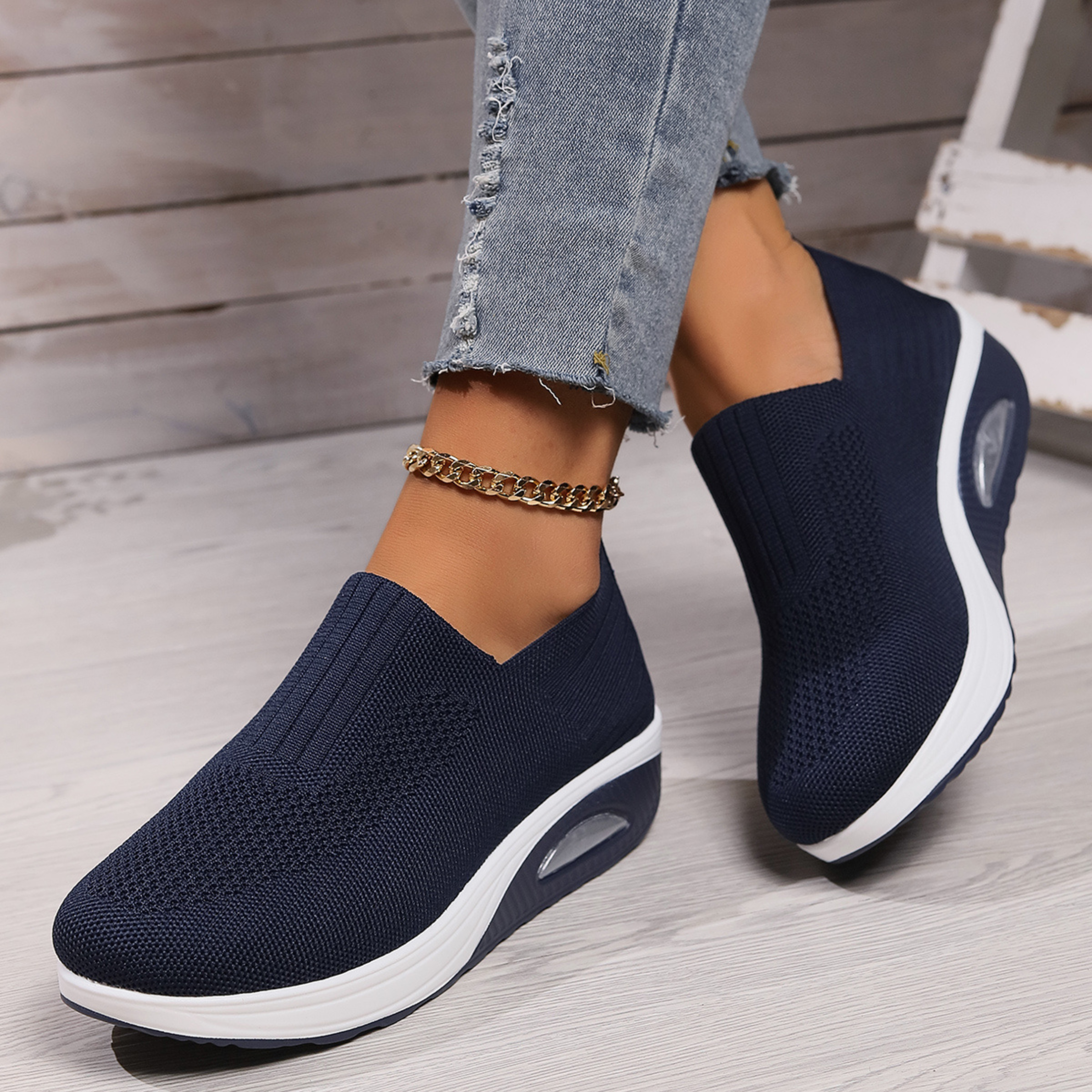 Damen Orthopädische Schuhe mit dämpfender Sohle und elastischem Einstieg
