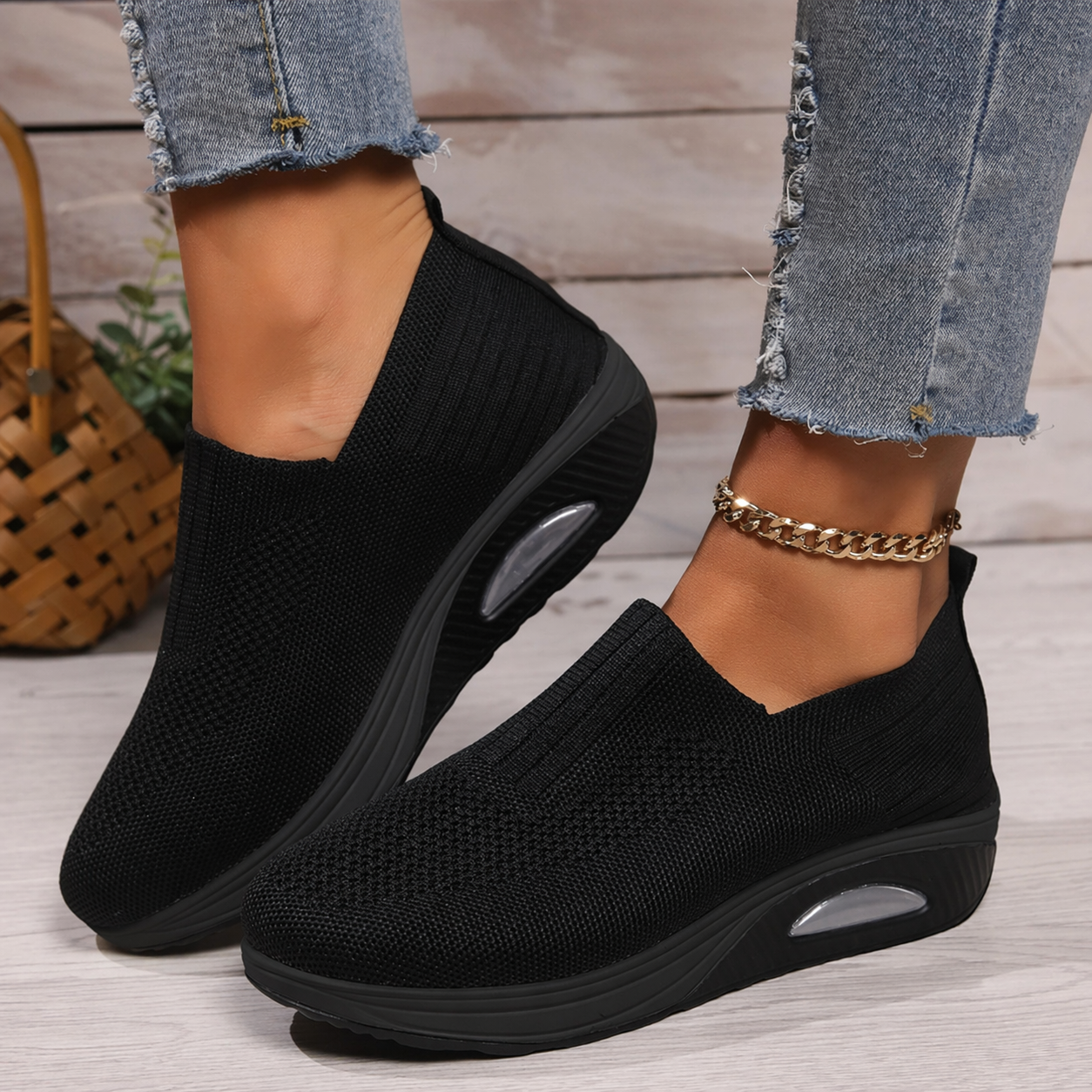 Damen Orthopädische Schuhe mit dämpfender Sohle und elastischem Einstieg