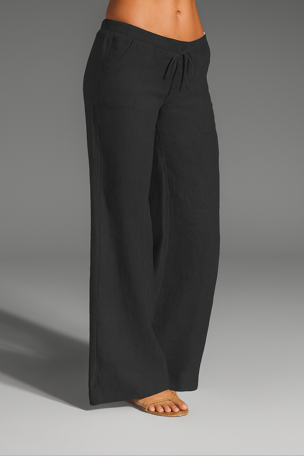 Damen weite Leinenhose mit Kordelzug für den Sommer