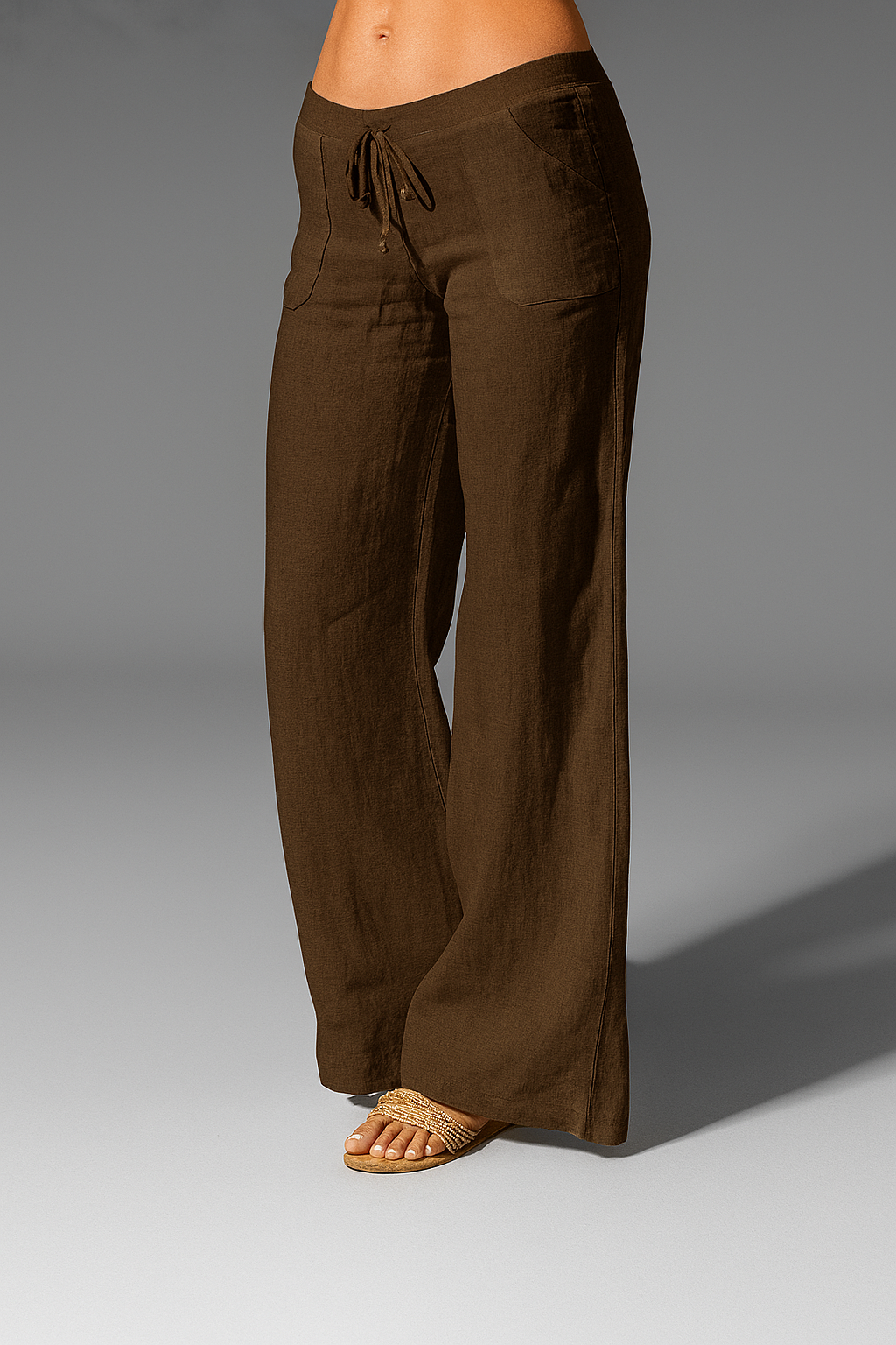 Damen weite Leinenhose mit Kordelzug für den Sommer