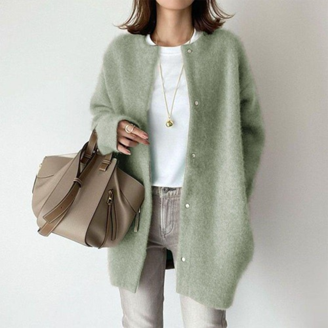 Strickjacke Damen Oversize mit Knopfleiste