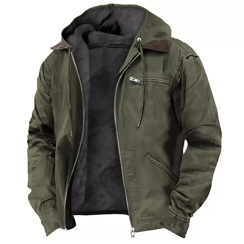 Herren gefütterte Arbeitsjacke mit Kapuze für den Winter