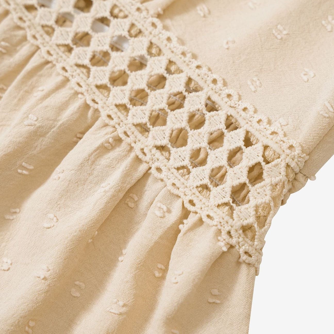 Abigail Damen Häkelspitze Minikleid mit Flügelärmeln