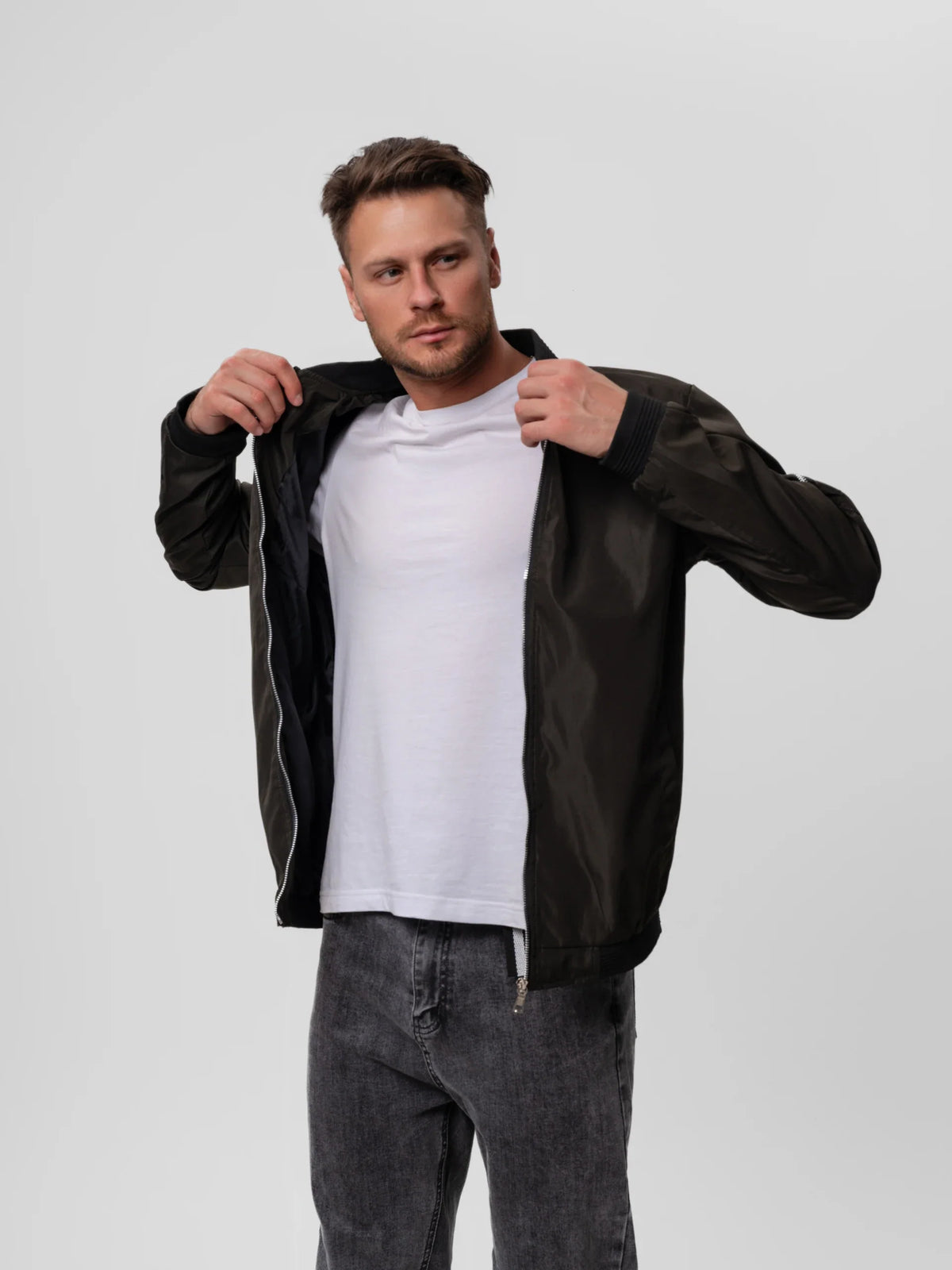 Herren Bomberjacke mit Reißverschluss für den Alltag