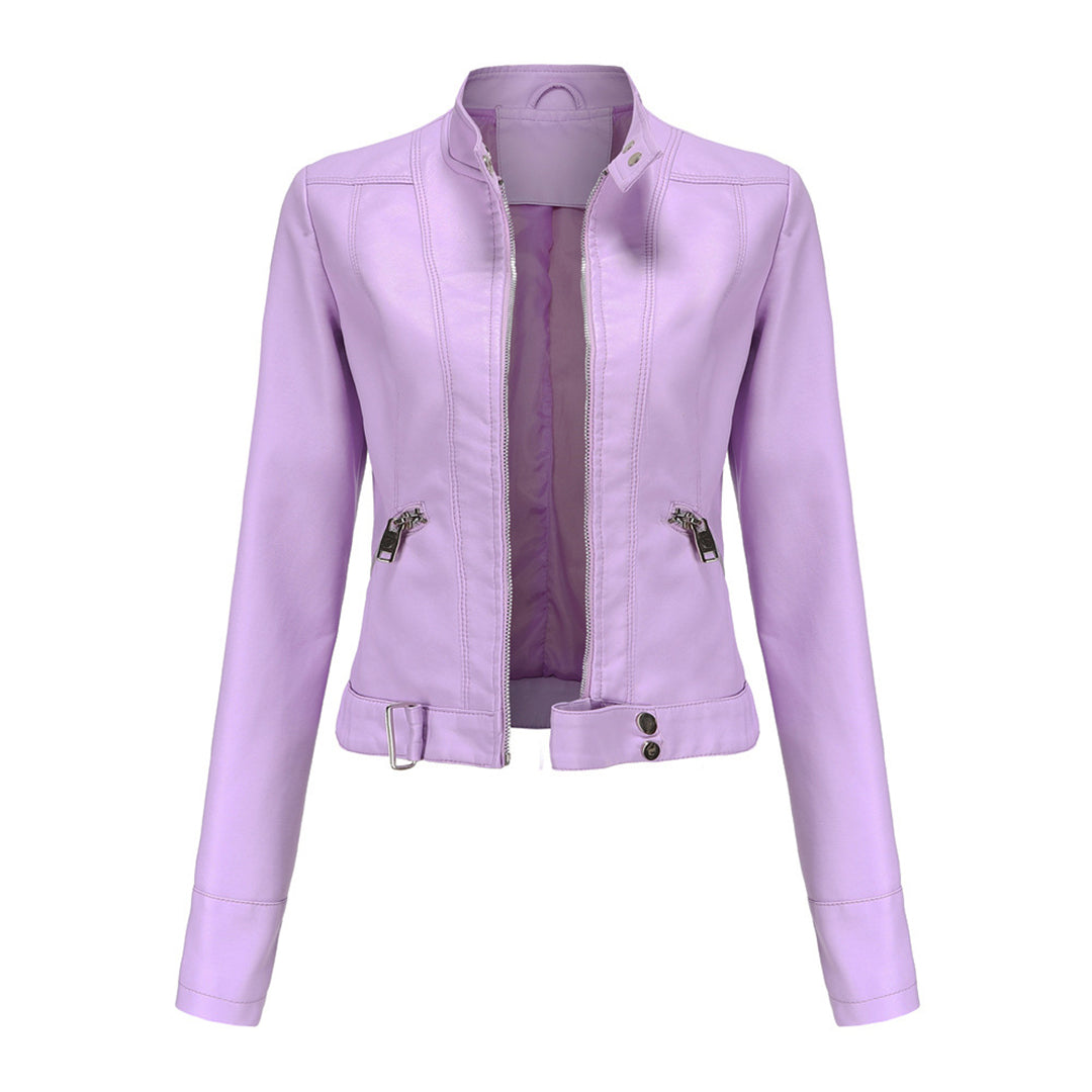 Damen Bikerjacke mit Stehkragen