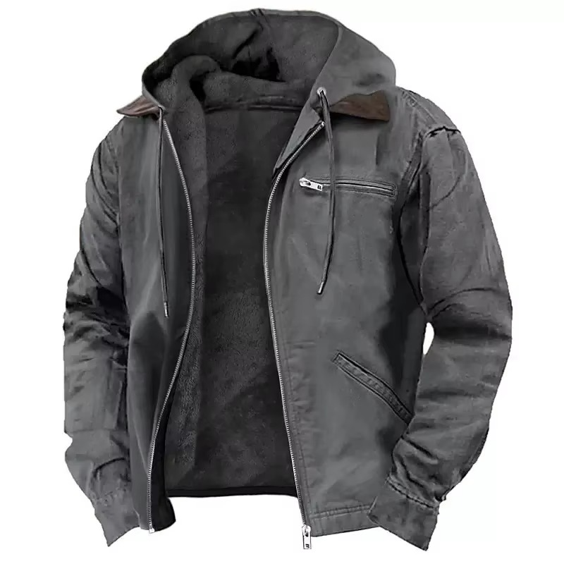 Herren gefütterte Arbeitsjacke mit Kapuze für den Winter