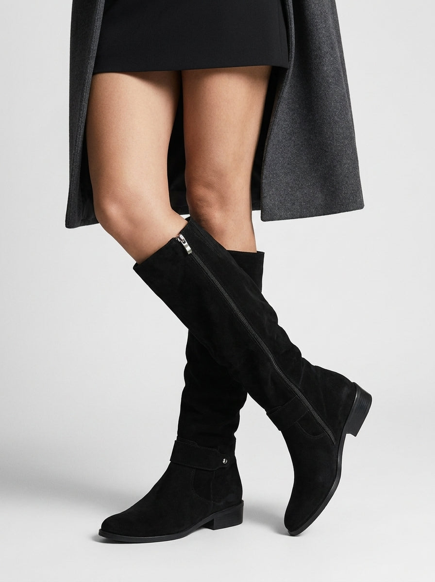 Serenya Damen Kniestiefel aus Veloursleder