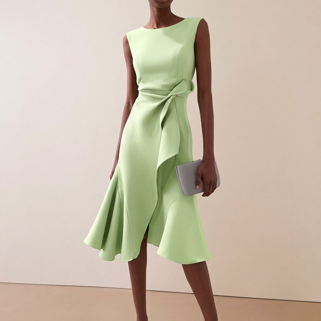 Damen Midikleid mit Drapierung