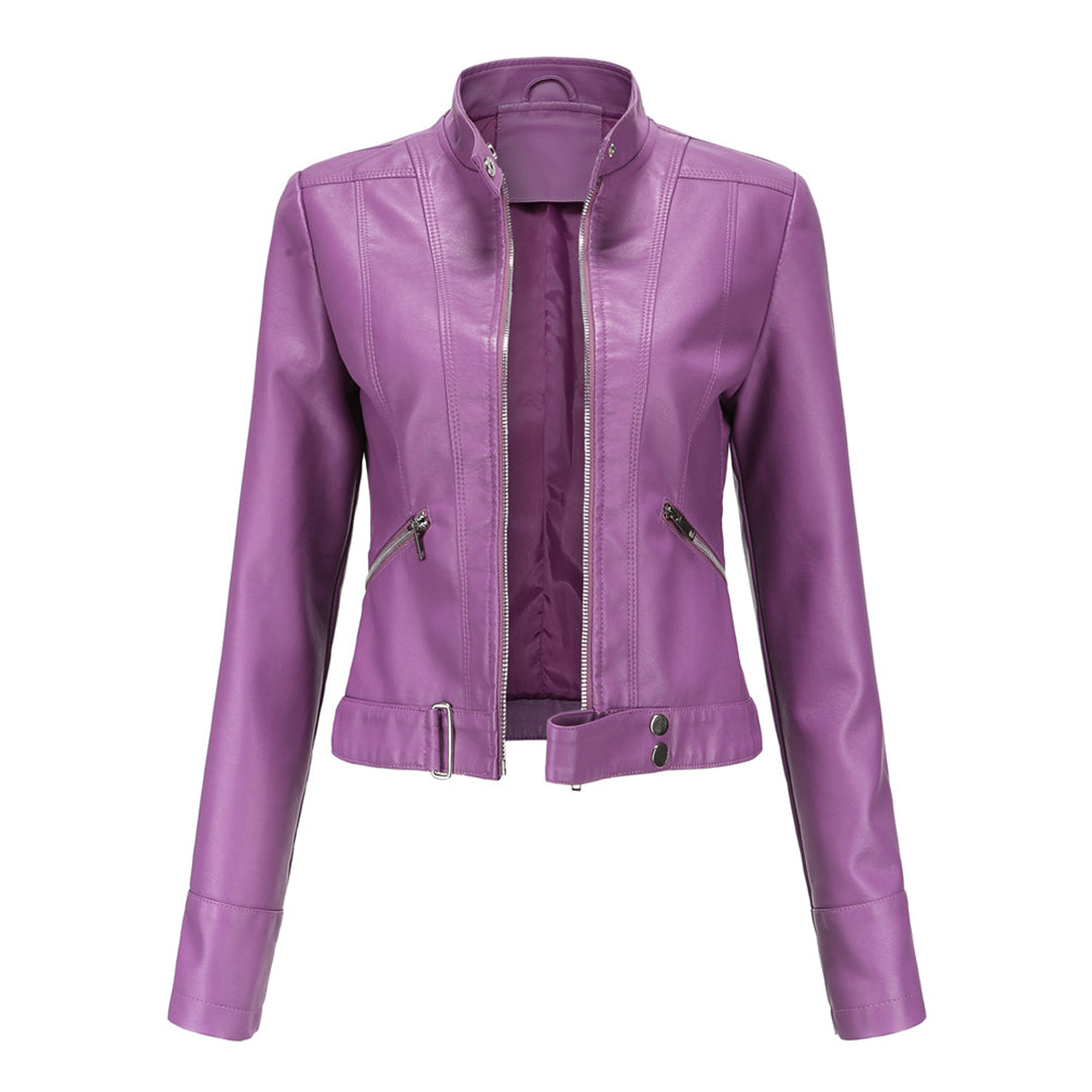 Damen Bikerjacke mit Stehkragen