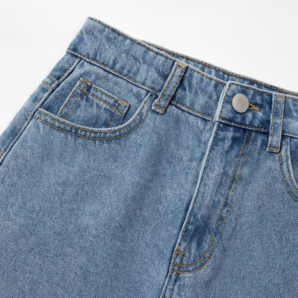 Damen High Rise Jeans mit geradem Bein
