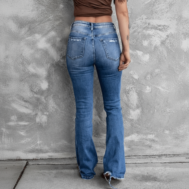 Damen Ripped High Waist Jeans