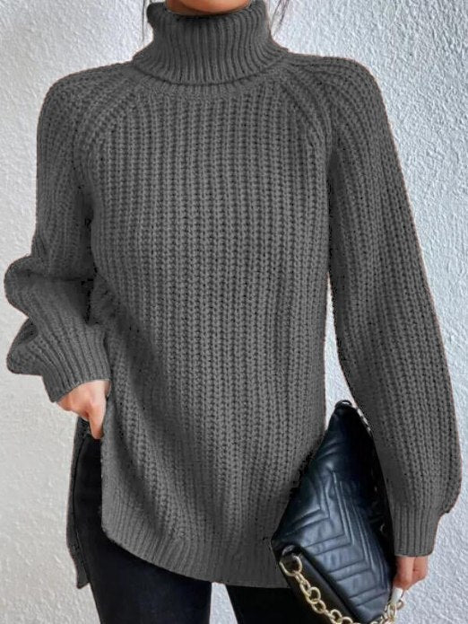 Damen Langarm Rollkragenpullover