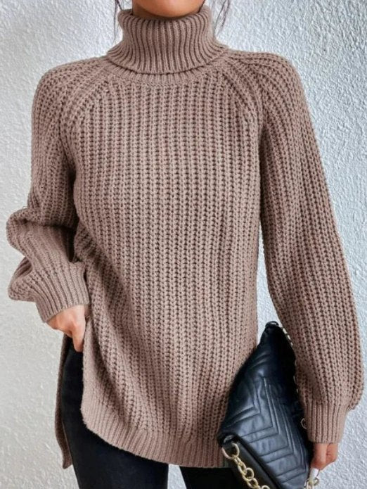 Damen Langarm Rollkragenpullover