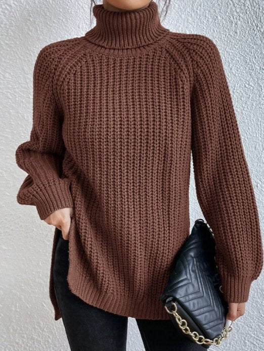 Damen Langarm Rollkragenpullover