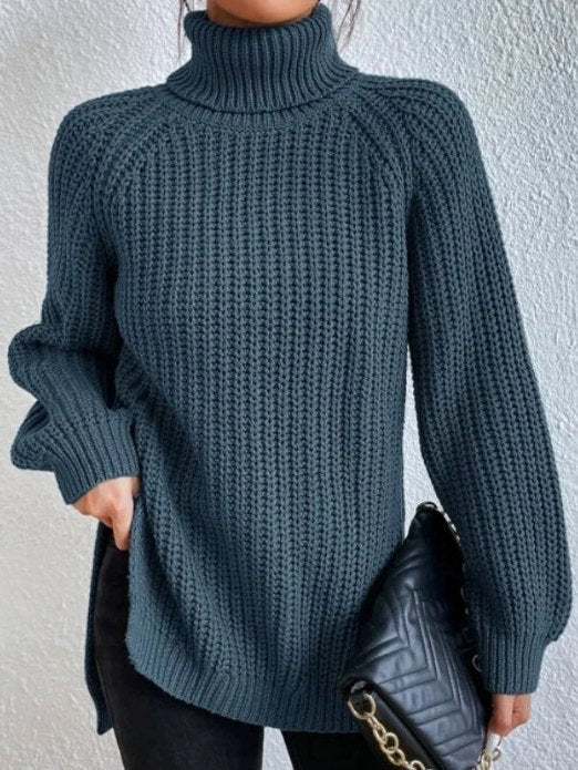 Damen Langarm Rollkragenpullover