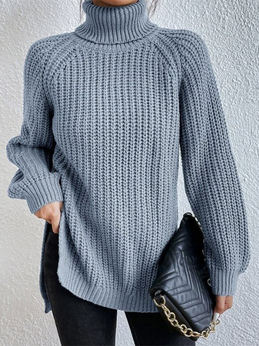 Damen Langarm Rollkragenpullover