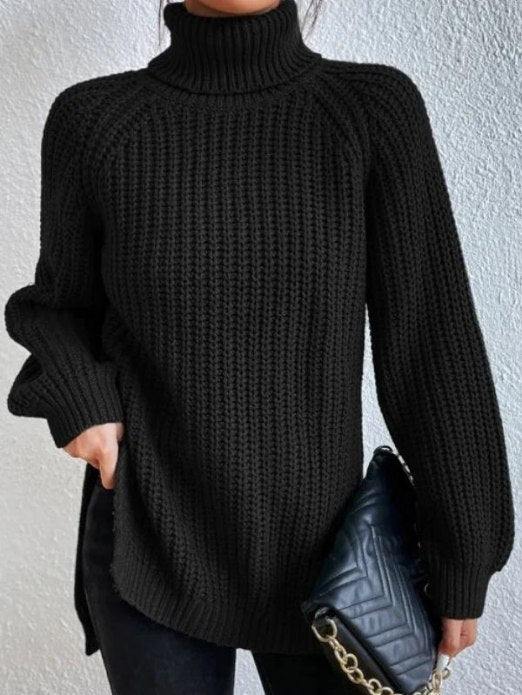 Damen Langarm Rollkragenpullover