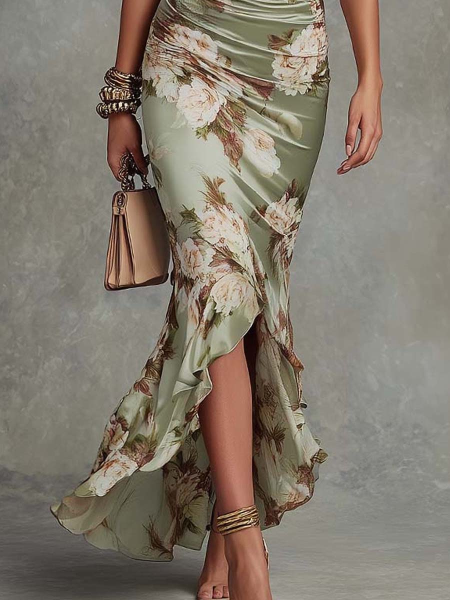 Anastasia Damen asymmetrisches Satin Kleid