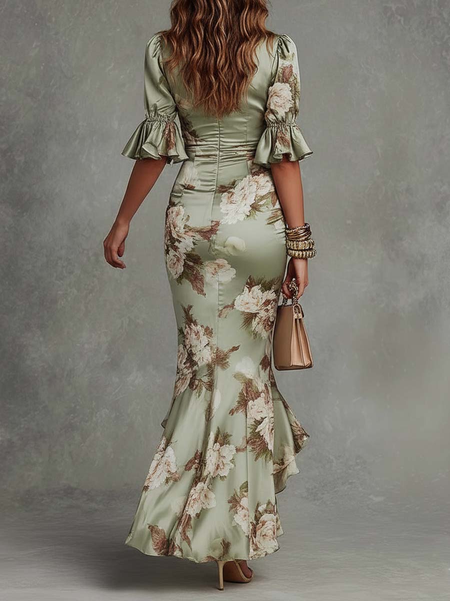 Anastasia Damen asymmetrisches Satin Kleid