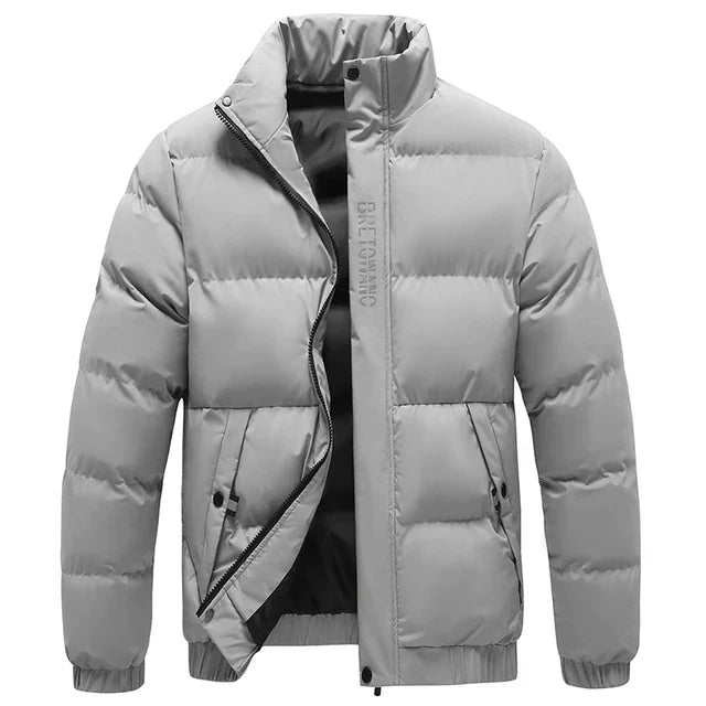 Herren Steppjacke mit Kragen warm und winddicht