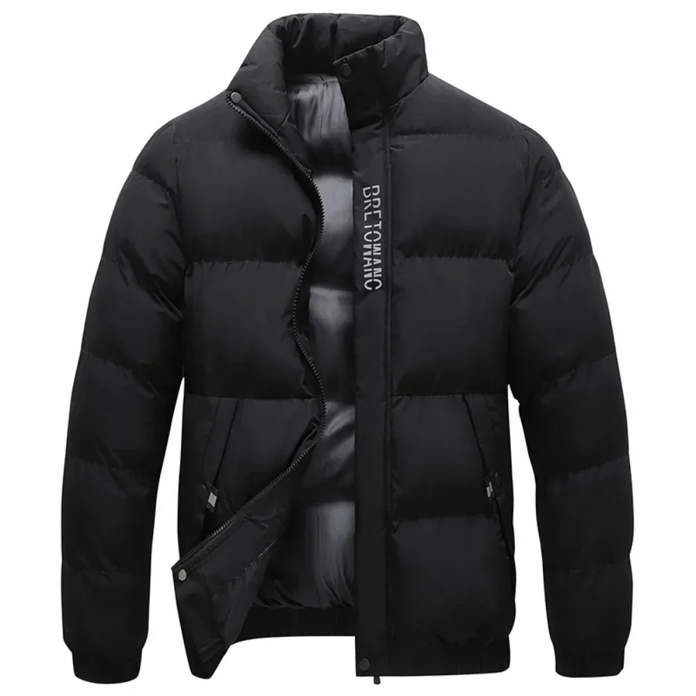 Herren Steppjacke mit Kragen warm und winddicht