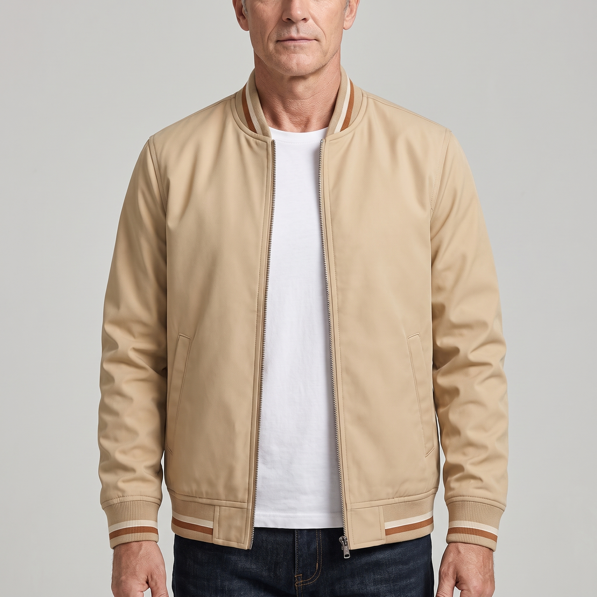 Herren leichte Übergangsjacke mit Streifen