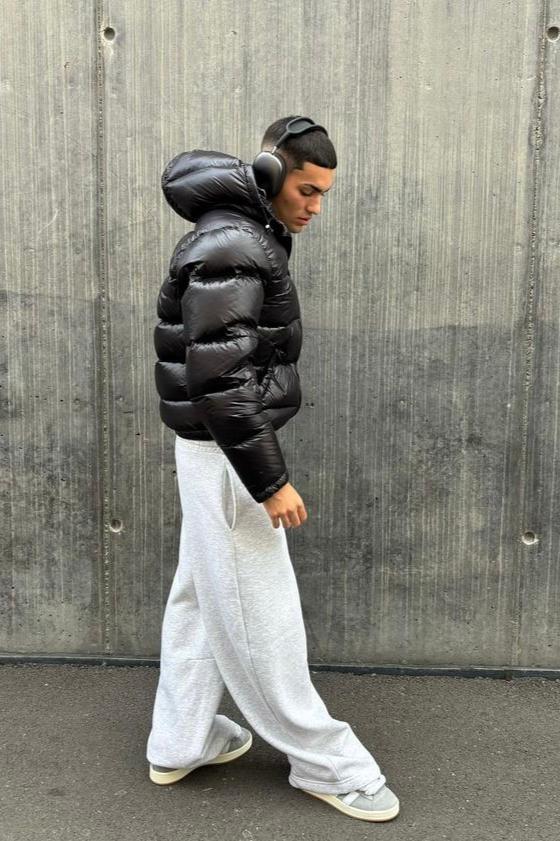 Herren Steppjacke mit Kapuze warm für den Winter